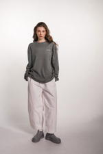 Лонгслив Zoe в рубчик, серый меланж