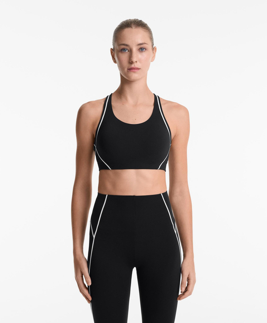 OYSHO Спортивный бюстгальтер Compressive с высокой степенью поддержки, черный