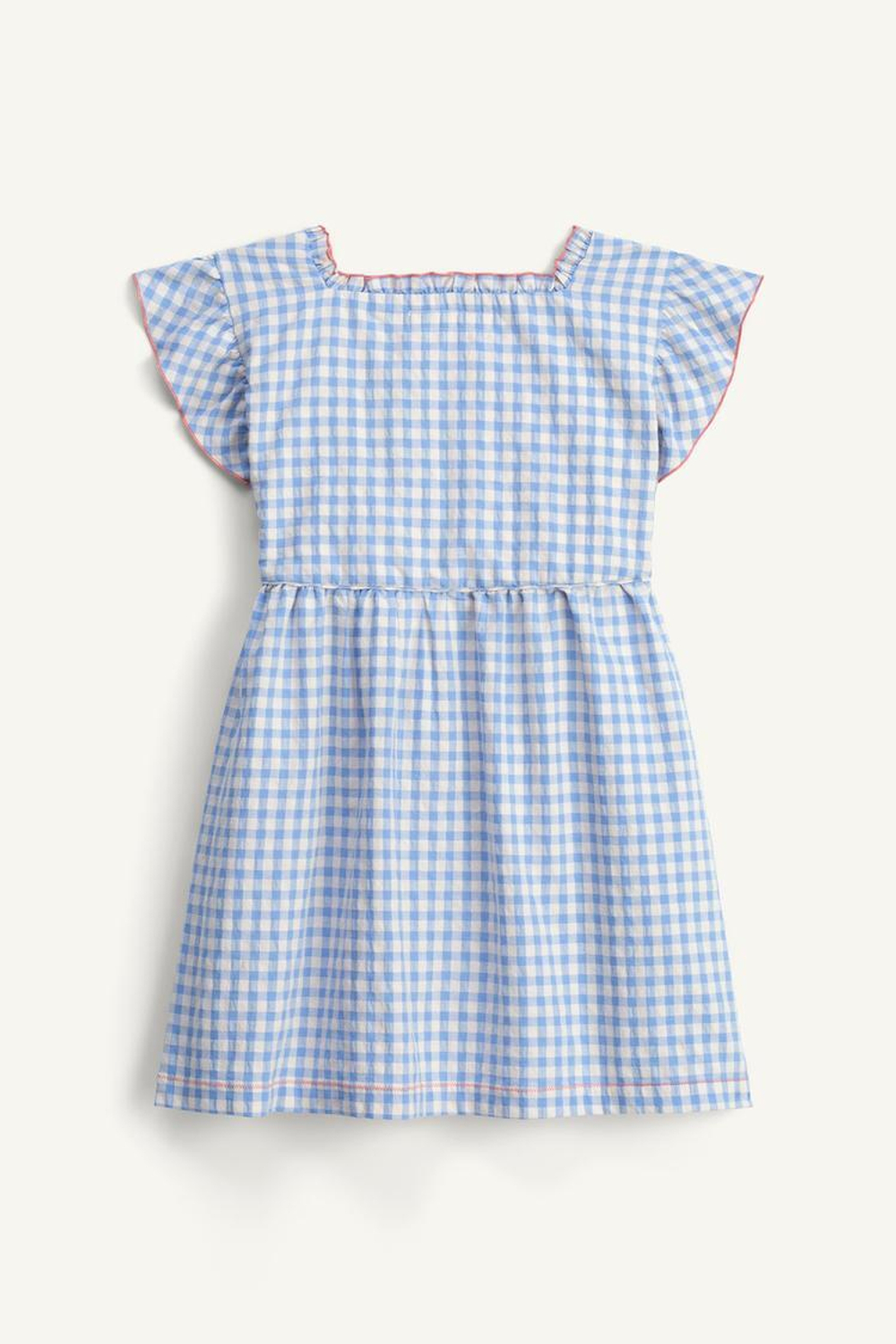 ZARA ПЛАТЬЕ В КЛЕТКУ, СВЕТЛО-ГОЛУБОЙ