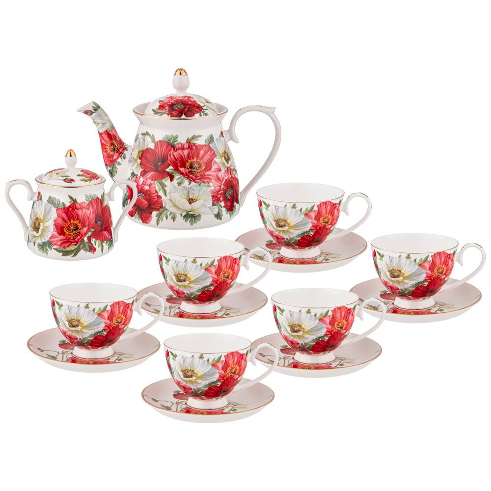 ЧАЙНЫЙ СЕРВИЗ LEFARD "МАКИ" НА 6 ПЕР. 14 ПР. 1000/420/250 МЛ (КОР=2 НАБ.)