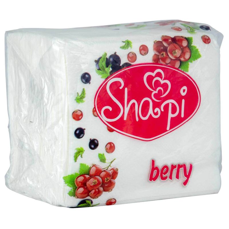 Салфетки бумажные Shapi berry белые 24*24 см 90 шт/пач 60 пач/мат