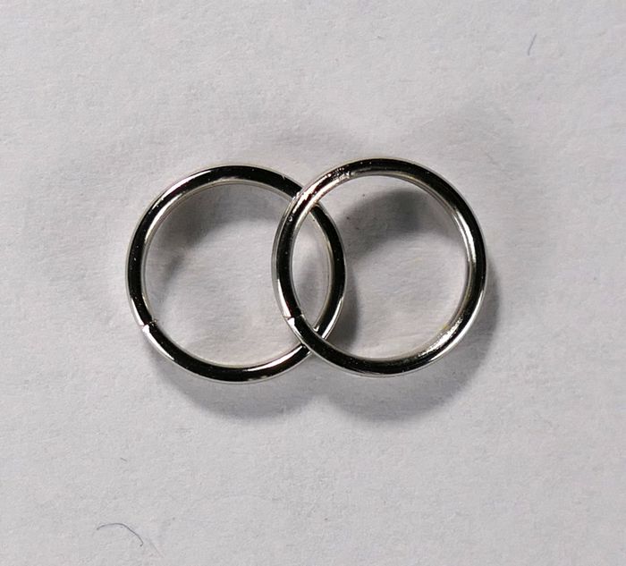 Кольцо двойное, 8 мм, покрытие - никель, 5 шт.