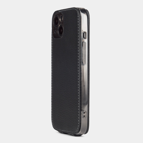 Чехол для iPhone 15 из кожи теленка, цвета черный