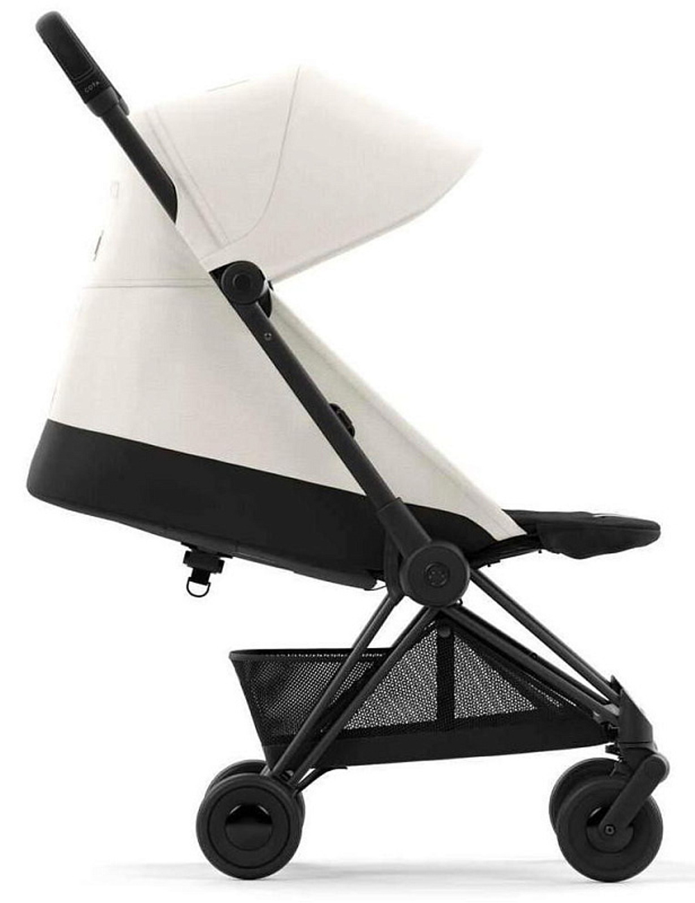 Коляска Cybex Coya Matt Black Frame Cloud G i-Size Lava Grey 2 в 1 Off White с дождевиком и бампером