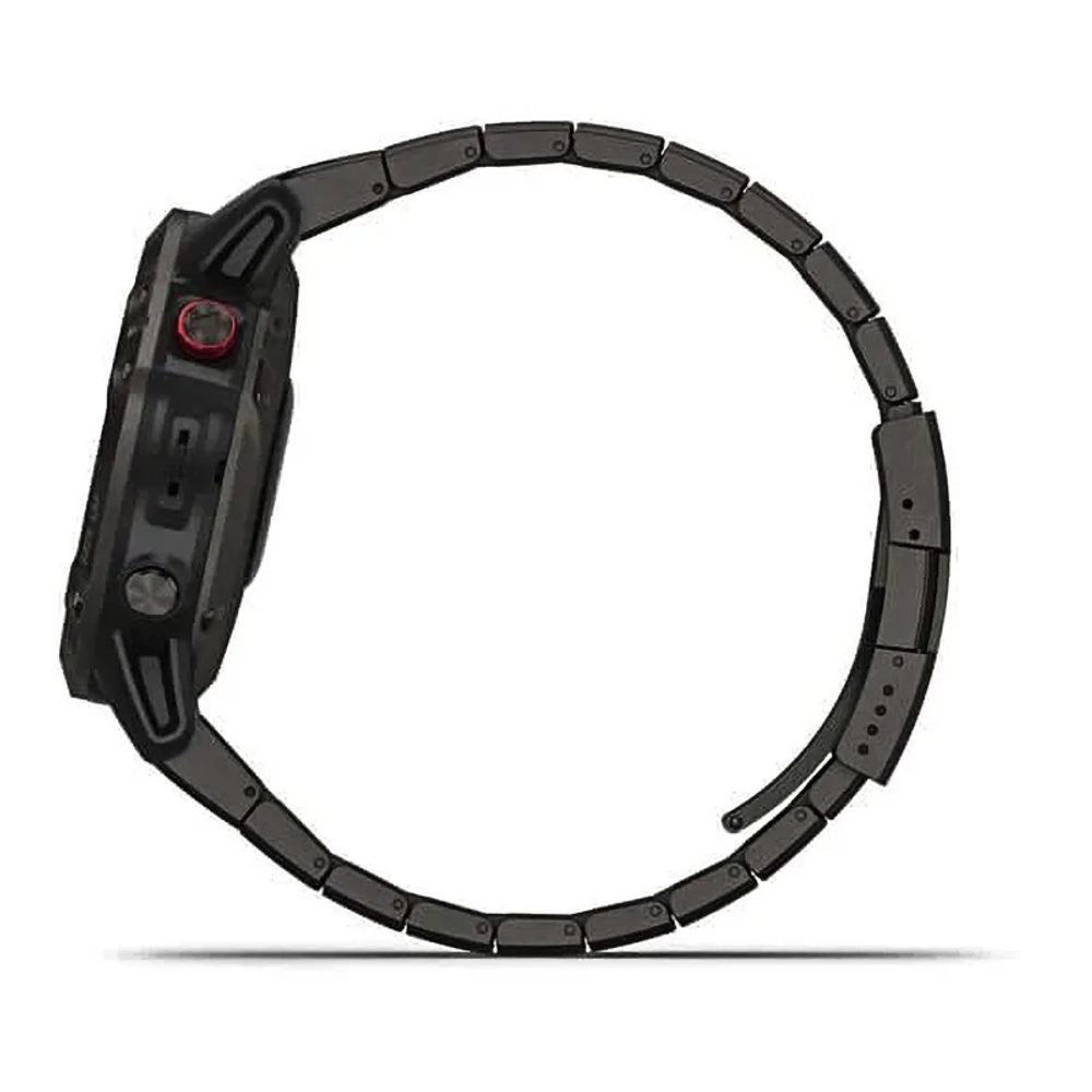Спортивные наручные часы Garmin Fenix 6 Pro Solar титановый DLC карбон с DLC титановым ремешком 010-02410-23