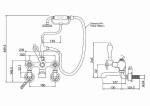 Смеситель для ванны Burlington Regent CLR17-QT хром/ручки белые