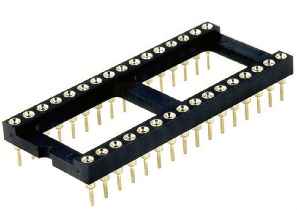 Панелька цанговая для микросхем шаг 2,54 на 28 pin  ширина 15 мм