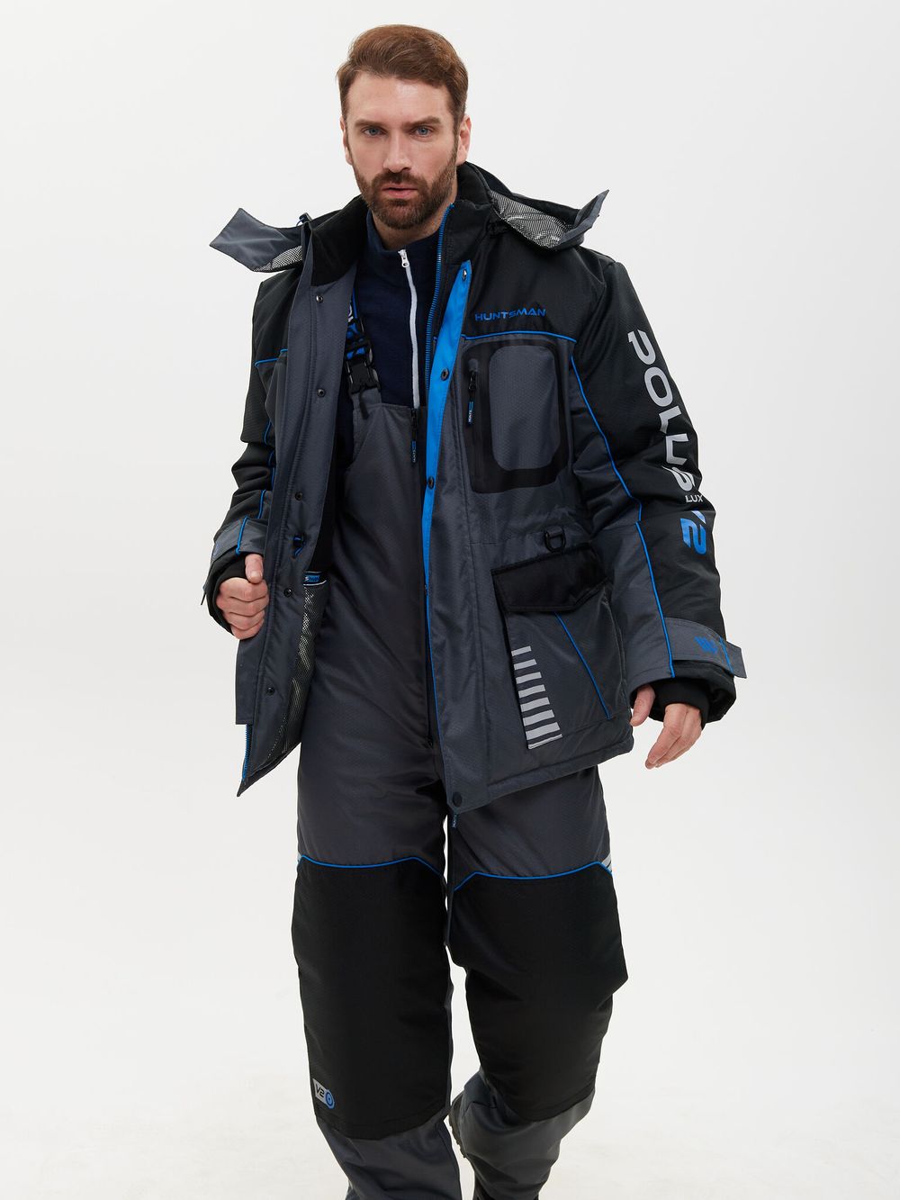 Костюм зимний Полюс LUX V-2 ткань Cell цвет Серый/Черный