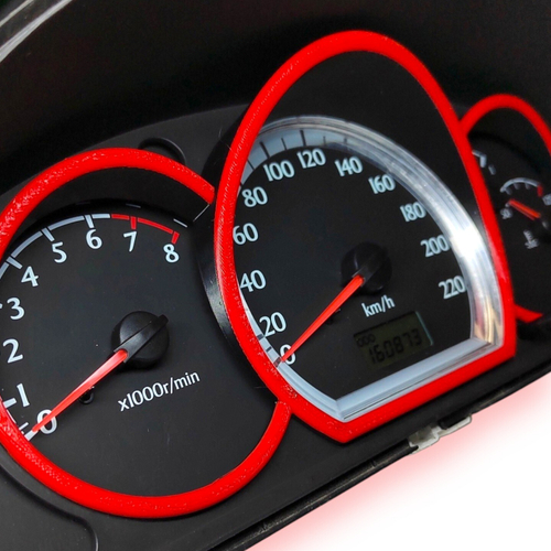 Кольца для панели Шевроле Лачетти (чёрно-красный)