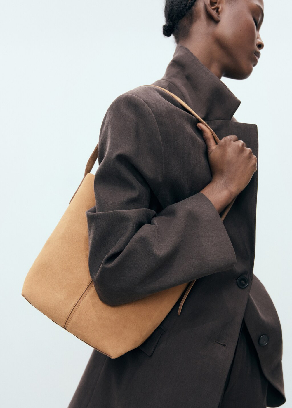 Кожаная сумка-ведро