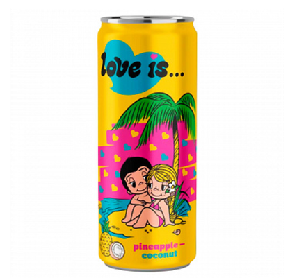 Напиток газированный Love Is со вкусом ананаса и кокоса, 330 мл