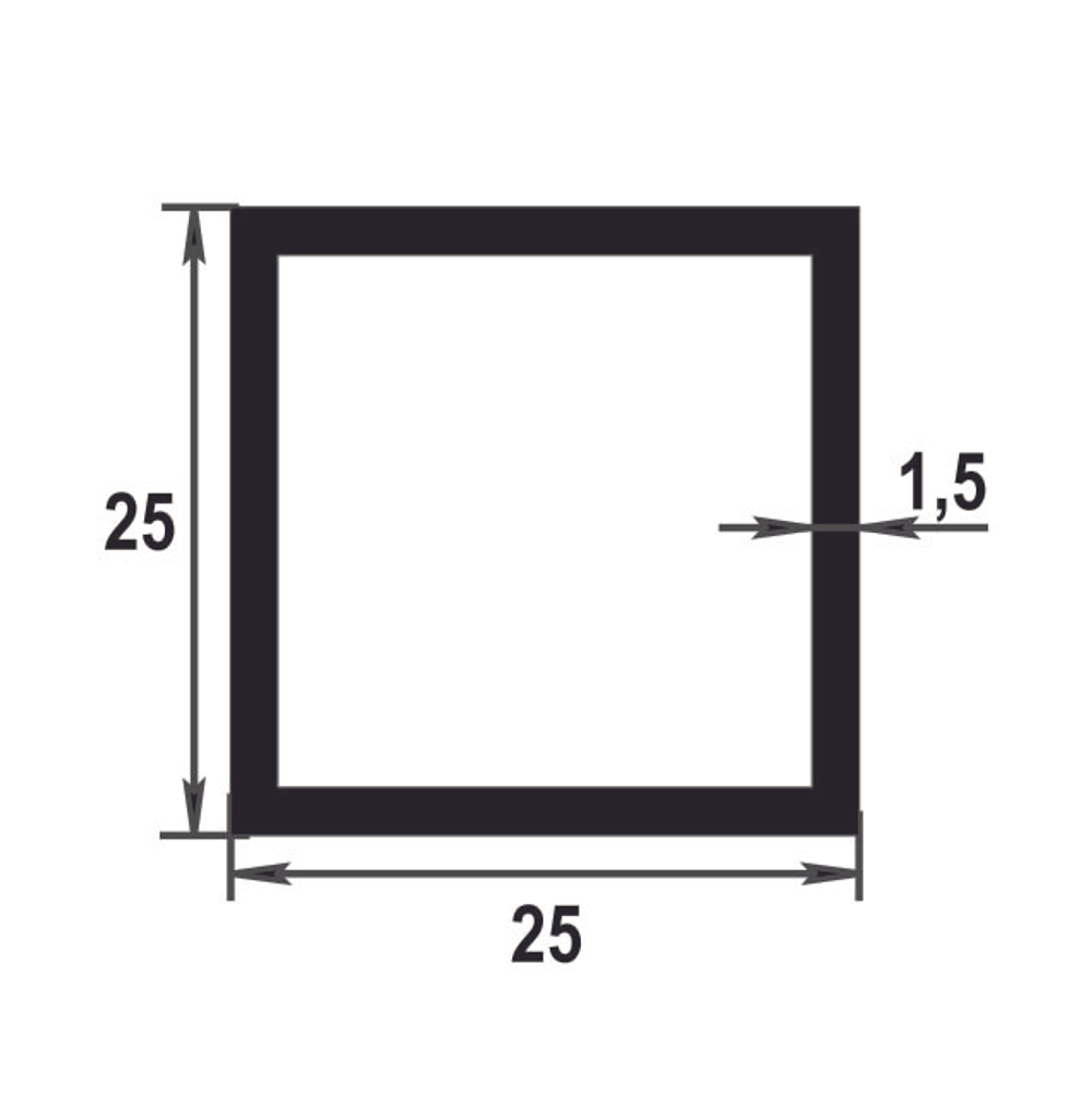 Труба квадратная Лука 25х25 мм ТКв 04.2000.504л бронза