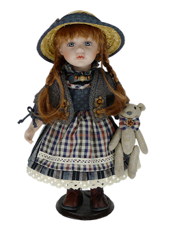 Кукла фарфоровая 12' на подставке