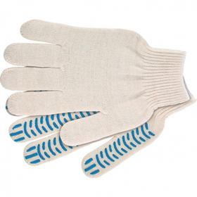 Перчатки Russia х/б ПВХ Волна 10 класс10 пар (67796)