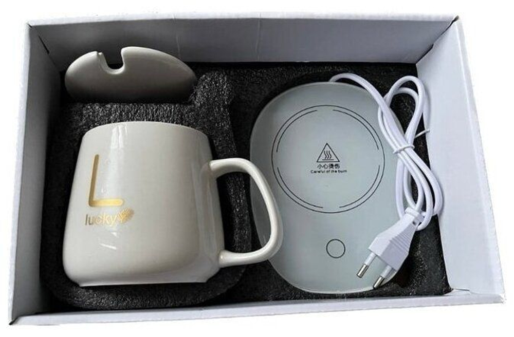 Кружка с подогревающей панелью от сети 220 В / Чашка для чая и кофе