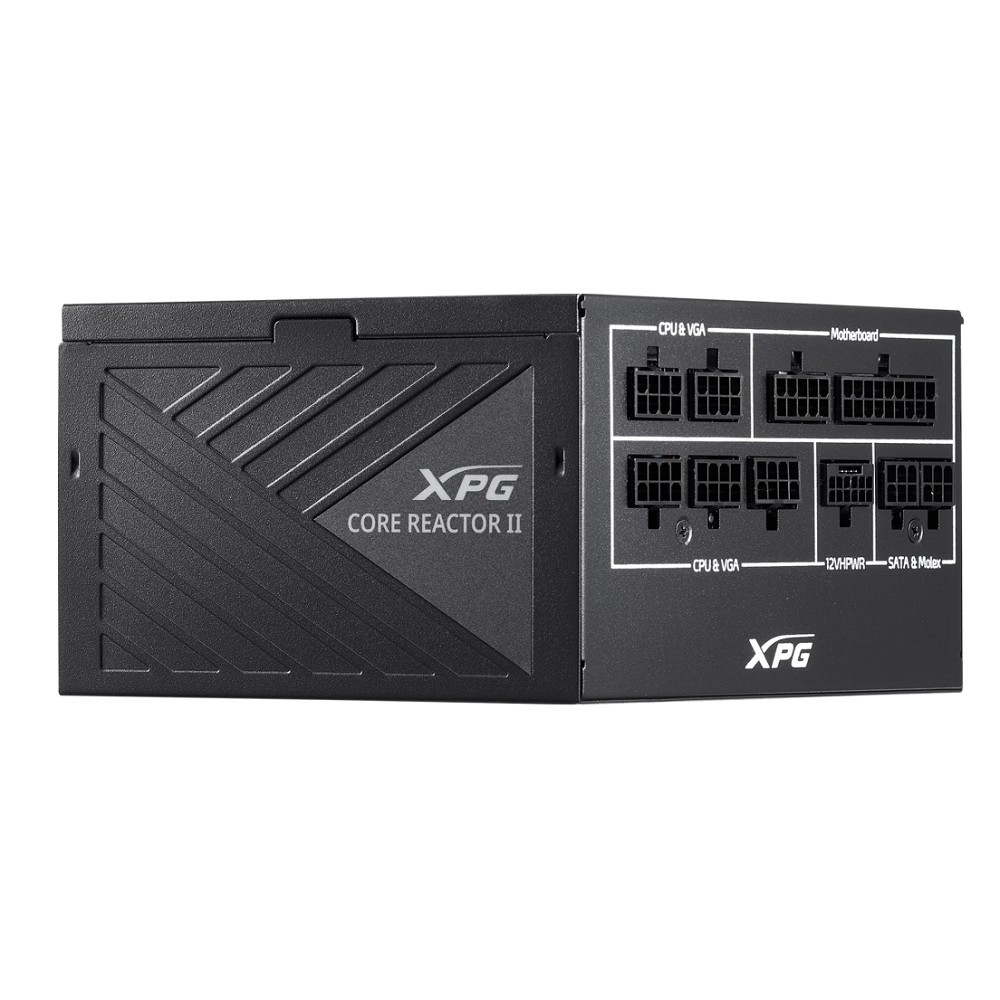 Блок питания XPG CORE REACTOR II 850 black (ATX 3.1, 850W, Full Modular, PWM 120mm FDB fan, Active PFC, DC to DC,Half-Bridge & LLC converter, 80+ GOLD, all Japanese capasitors, черный) RET