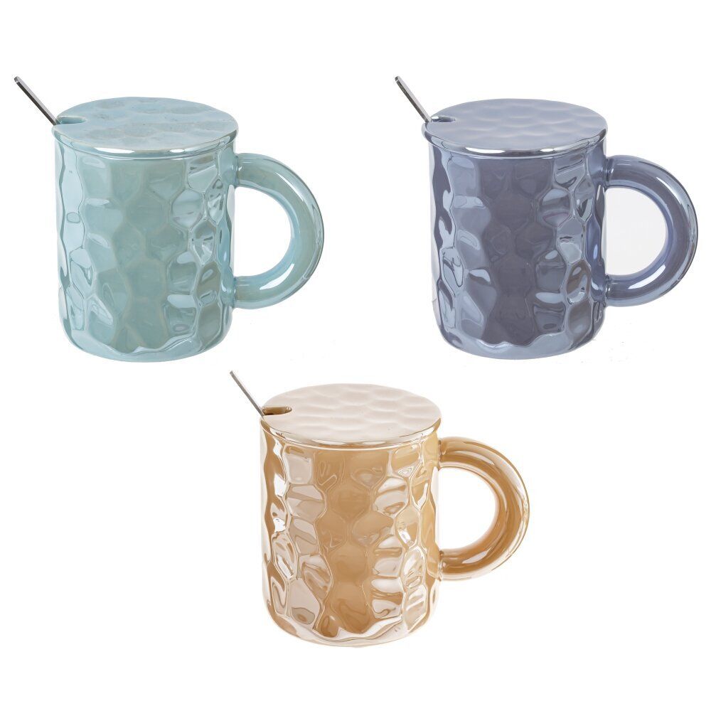 GAEM Кружка с крышкой и ложкой, 350 мл, L12,5 W8 H10,5 см, 3в.