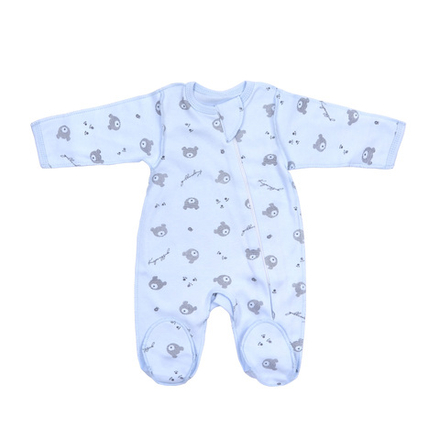 Комбинезон с мишками голубой на молнии