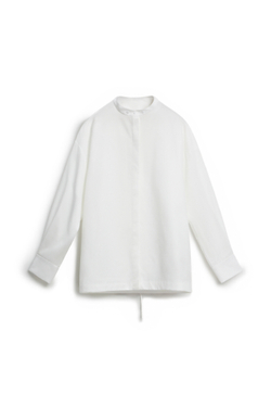 Рубашка-трансформер со съемным воротом молочная