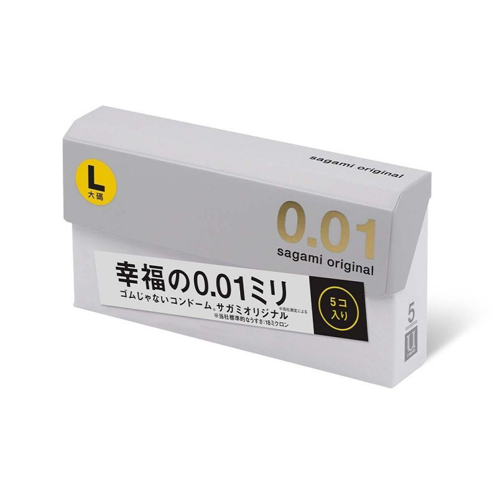 Презервативы Sagami Original 0.02 L-size увеличенного размера - 5 шт.