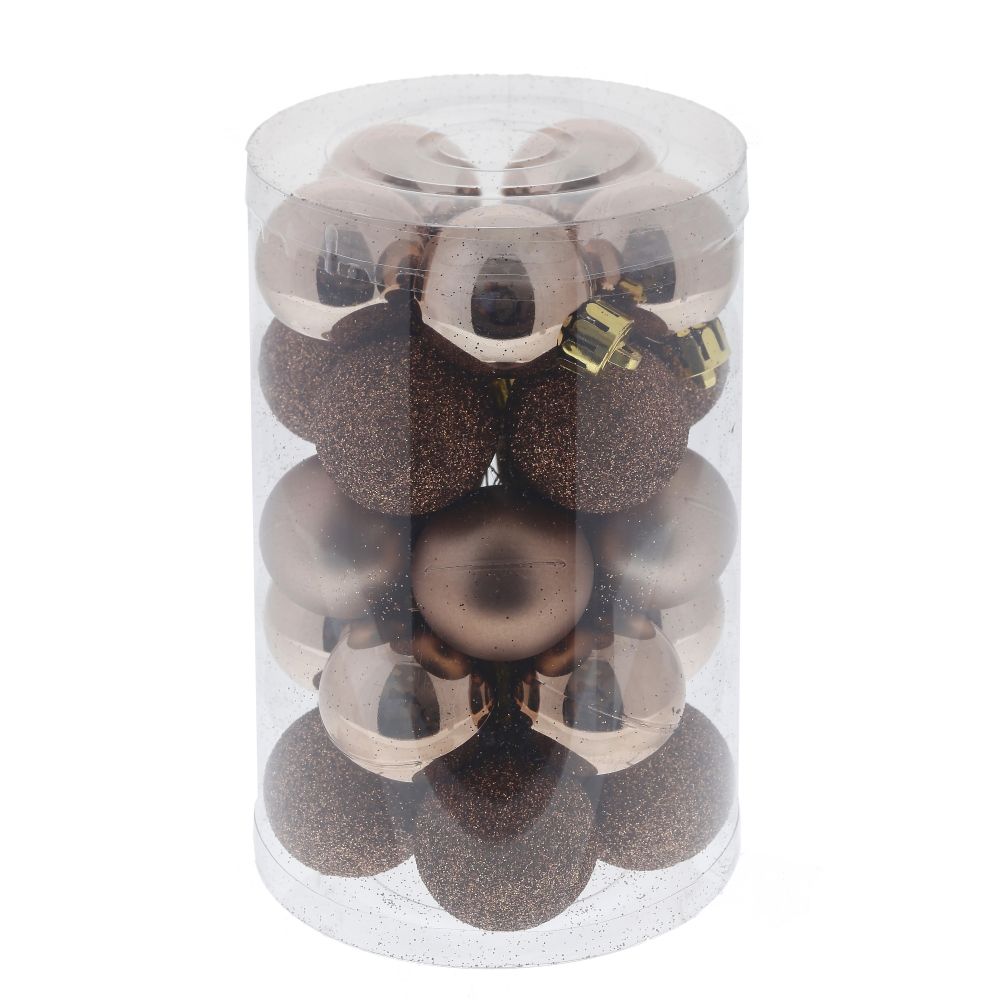 GAEM Набор из 25шт, Украшение новогоднее Шар "Шоколадное удовольствие", D3 см, L8 W8 H13 см