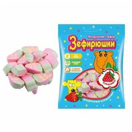 Воздушный зефир Зефирюшки Клубника 40 гр