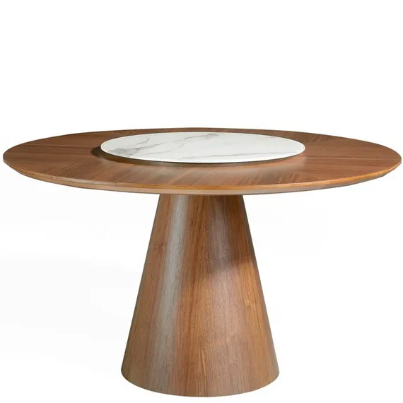 Стол Angel Cerda 1016, Ø135 см, мрамор, орех