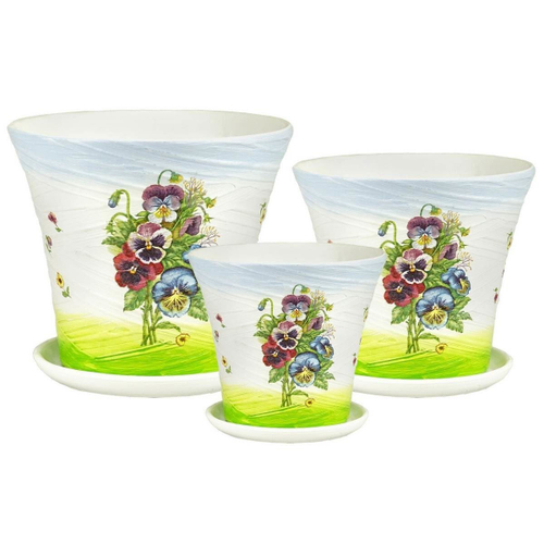 КАШПО САДЫ АУРИКИ ВИОЛА 171 ГРАЦИЯ КЕРАМИКА БЕЛО-ЗЕЛЕНЫЙ 21СМ