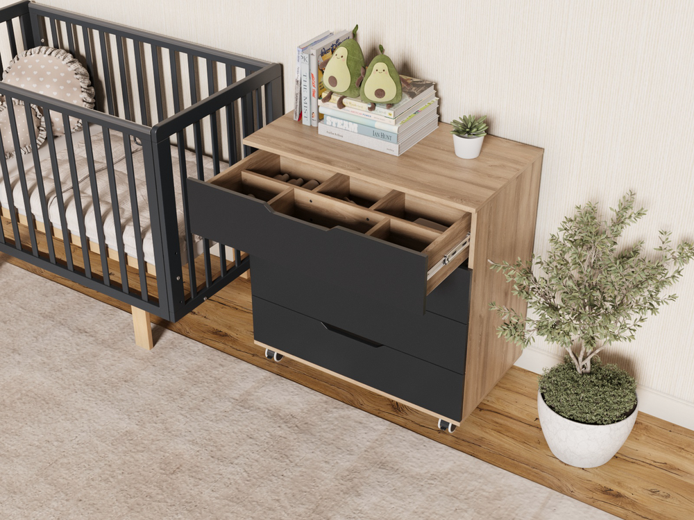 Пеленальный комод Incanto Юг цвет графит/дуб