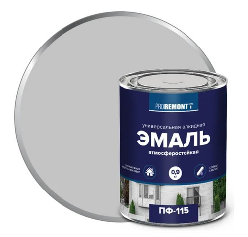 Эмаль ПФ-115 PROREMONTT серый RAL 0,9 кг