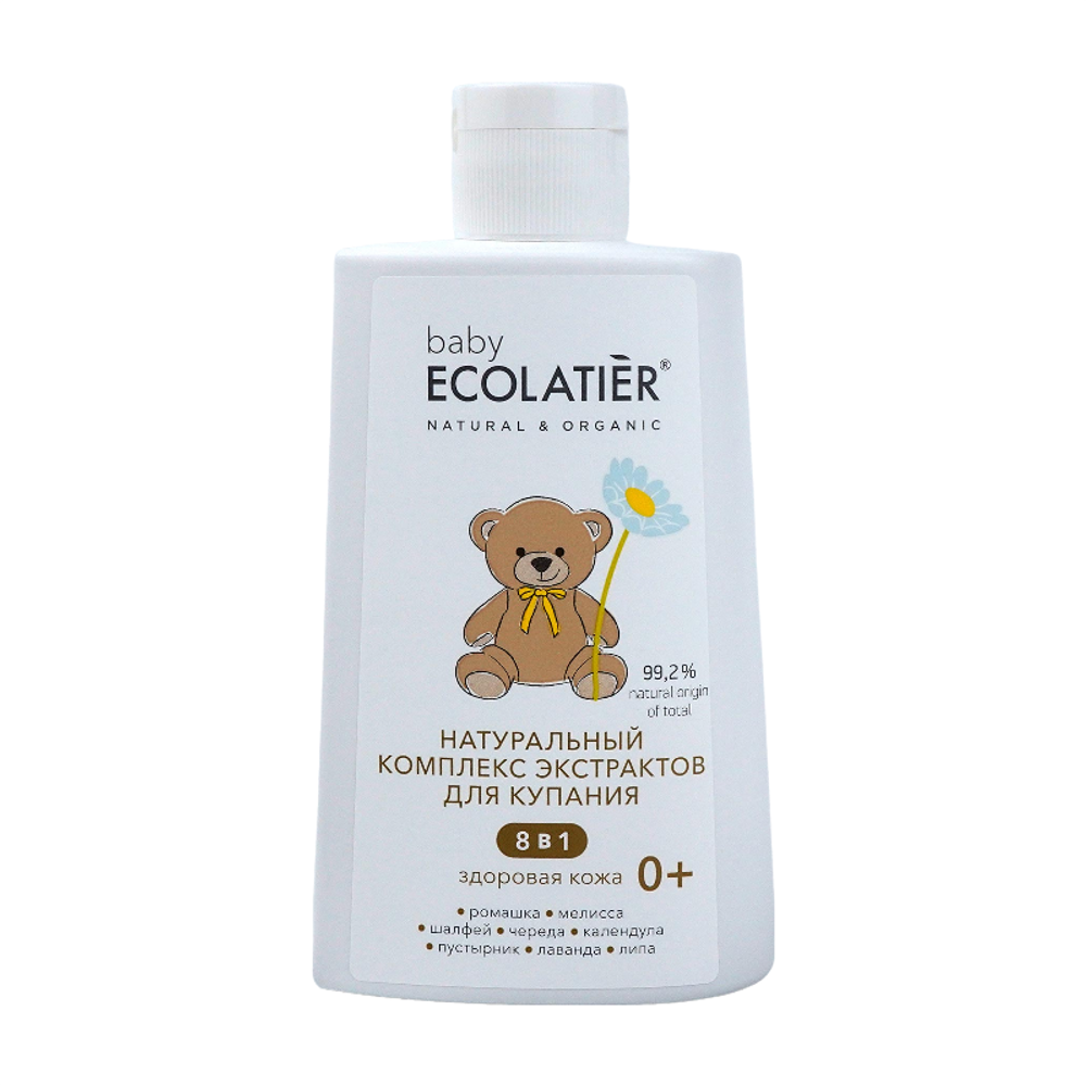 Натуральный комплекс экстрактов 8 в 1 " Здоровая кожа" для купания детей 0+ 250мл (ECOLATIER)