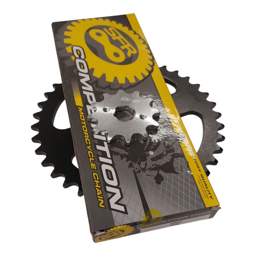 Комплект цепь и звезды 520 12 зубьев (13, 14 зубьев) на 36 зубьев, 4*90*58