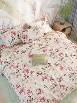 Простынь на резинке Сказка "Пионы винтаж" 180х200 см