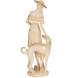 Скульптура Девушка с собакой Айвори