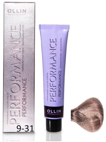OLLIN PERFORMANCE 9/31 блондин золотисто-пепельный 60мл Перманентная крем-краска для волос