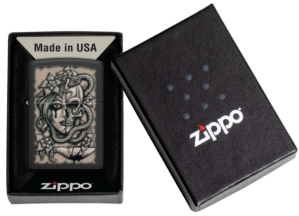 Зажигалка Zippo Gory Tattoo с покрытием Black Matte (48616) 6