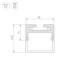 Профиль SL-LINE-2011M-2000 ANOD (Arlight, Алюминий) 023720