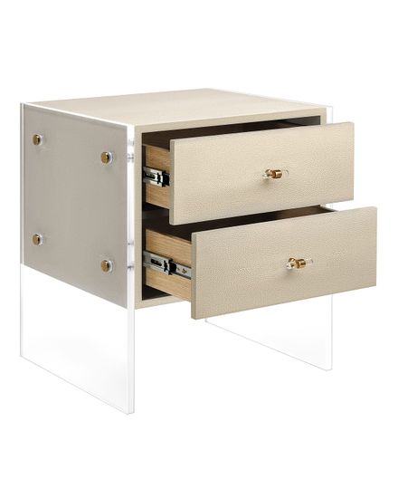 Бежевая прикроватная тумба “Берк”