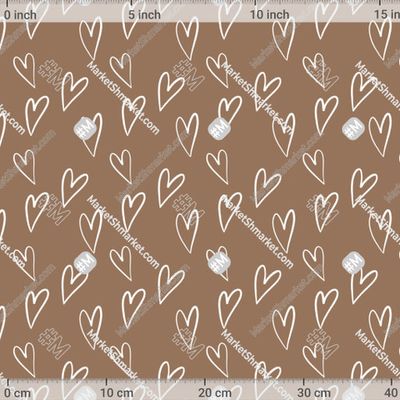 Сердечки на бежевом фоне by Hanifa Store 395 DPI