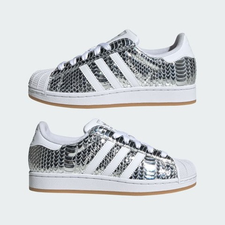 ADIDAS Кроссовки Superstar II с змеиным принтом, серебристый