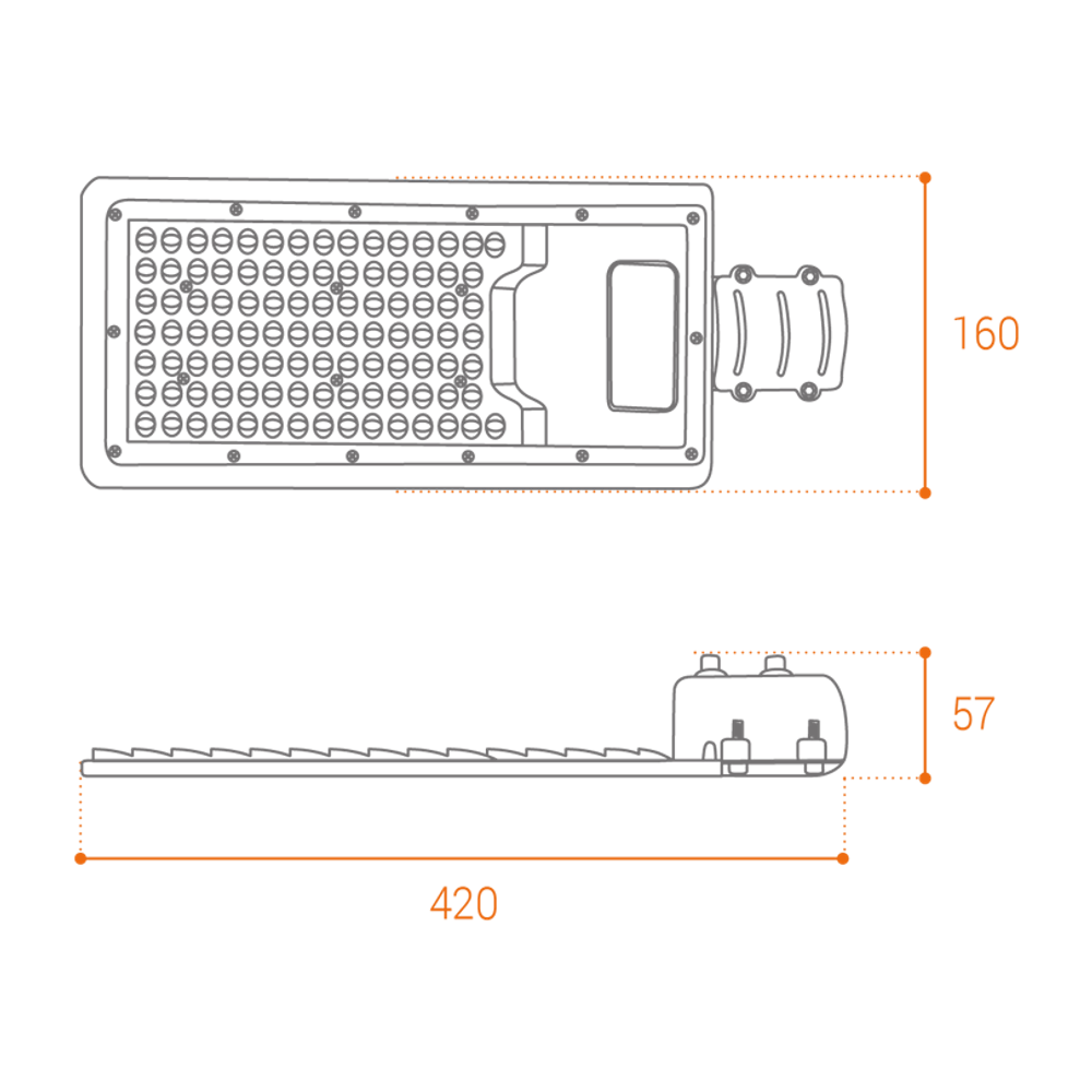 Уличный светильник WOLTA STL-100W/04 100Вт 5700К IP65 11000лм 420×160×57мм