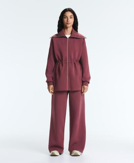 OYSHO Брюки прямого кроя из смесовой хлопковой ткани, темно-розовый