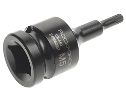 Головка-бита SPLINE ударная 1/2", M5 с отверстием ROCKFORCE RF-24806005T