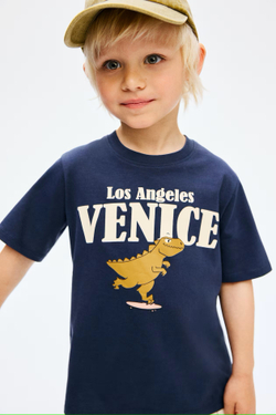 H&M Футболка с принтом, темно-синий