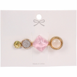 Зажим для волос 1шт на блистере «ЛАВАНДА», ромбик, цвет пудровая роза, 6*1.5см