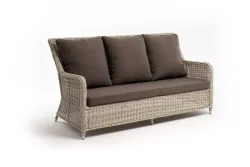 "Гляссе" диван трехместный из искусственного ротанга, цвет бежевый