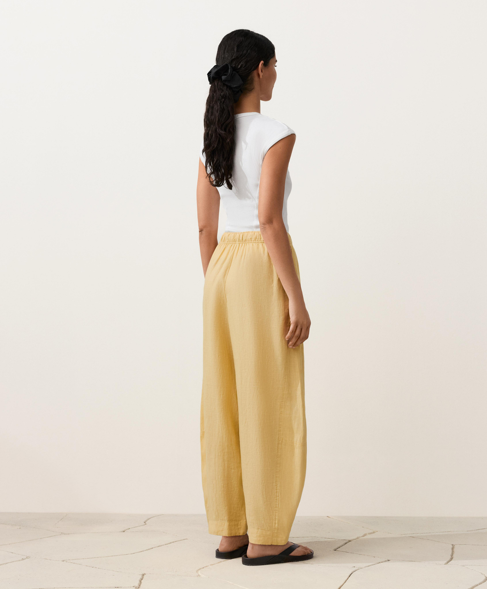 OYSHO Брюки-баллоны из 100% льна, бледно-желтый