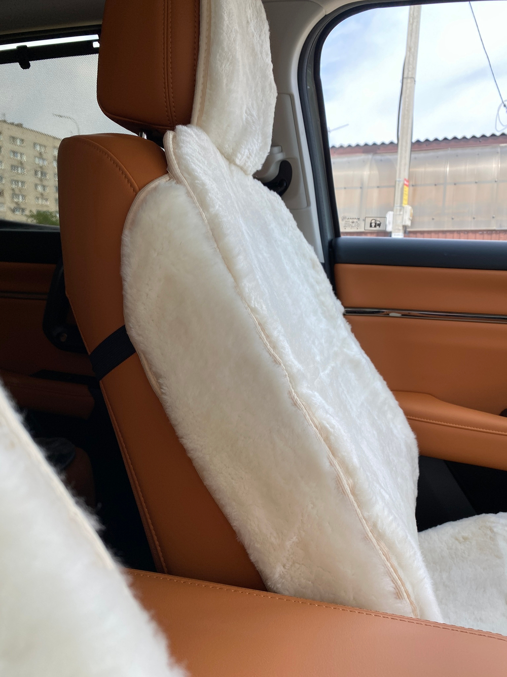 Накидки чехлы на сиденье авто мех, набор 2 шт. Серые