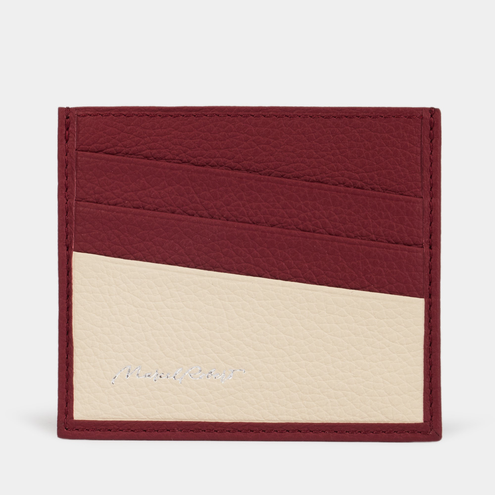 Картхолдер Carte Bicolor из кожи теленка вишневого цвета