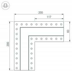 Соединитель угловой L-образный накладной Arlight S-LUX 30097